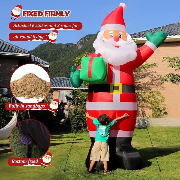 🆕10 FT Christmas Inflatables Giant Santa Bright LED Light Outdoor Decorations - Picture 5 of 7